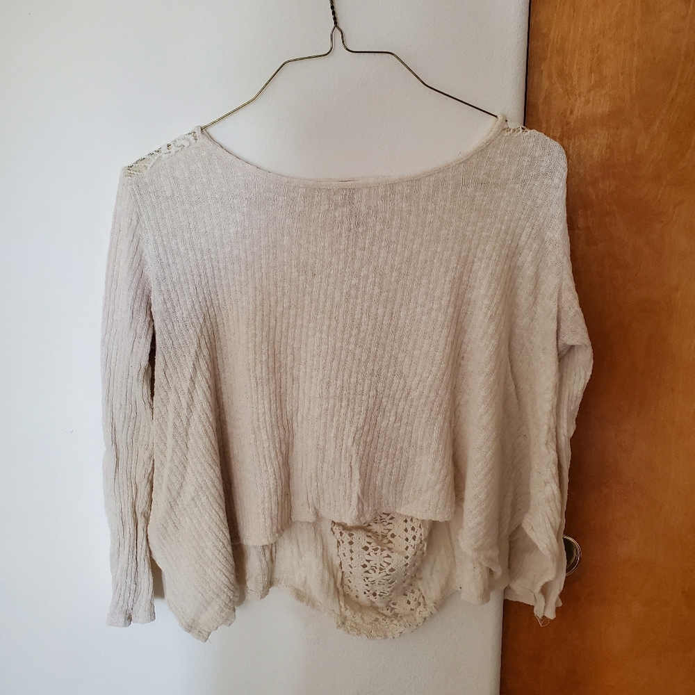 Lacy back flowy sweater